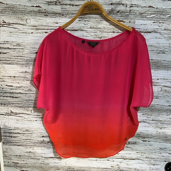 🇺🇸 Guess sheer bright blouse size XS - Picture 3 of 7